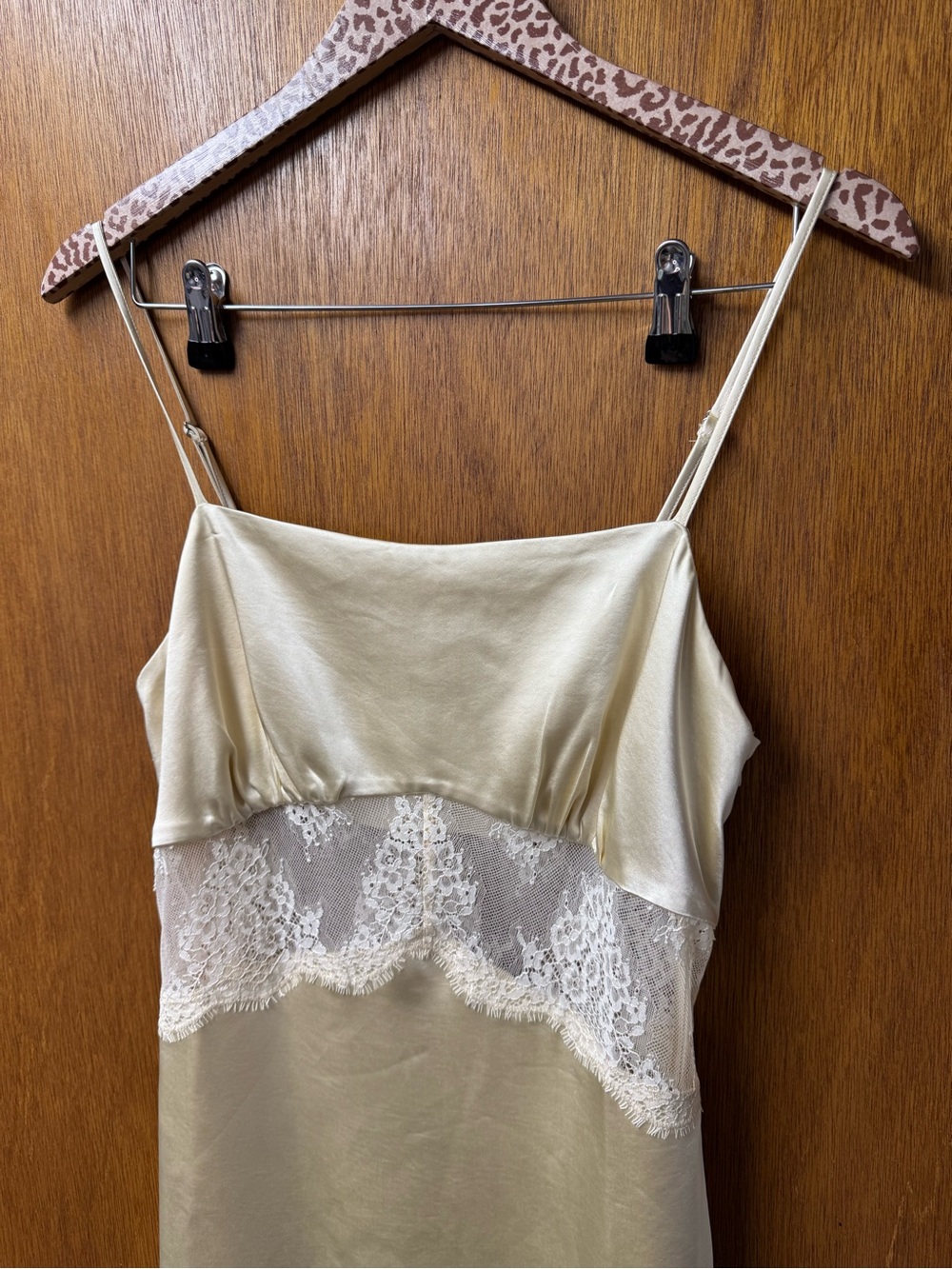 Song of Style Mala Satin Slip Lace Inset Midi Dress Pearl Beige Small Revolve - Picture 10 of 16